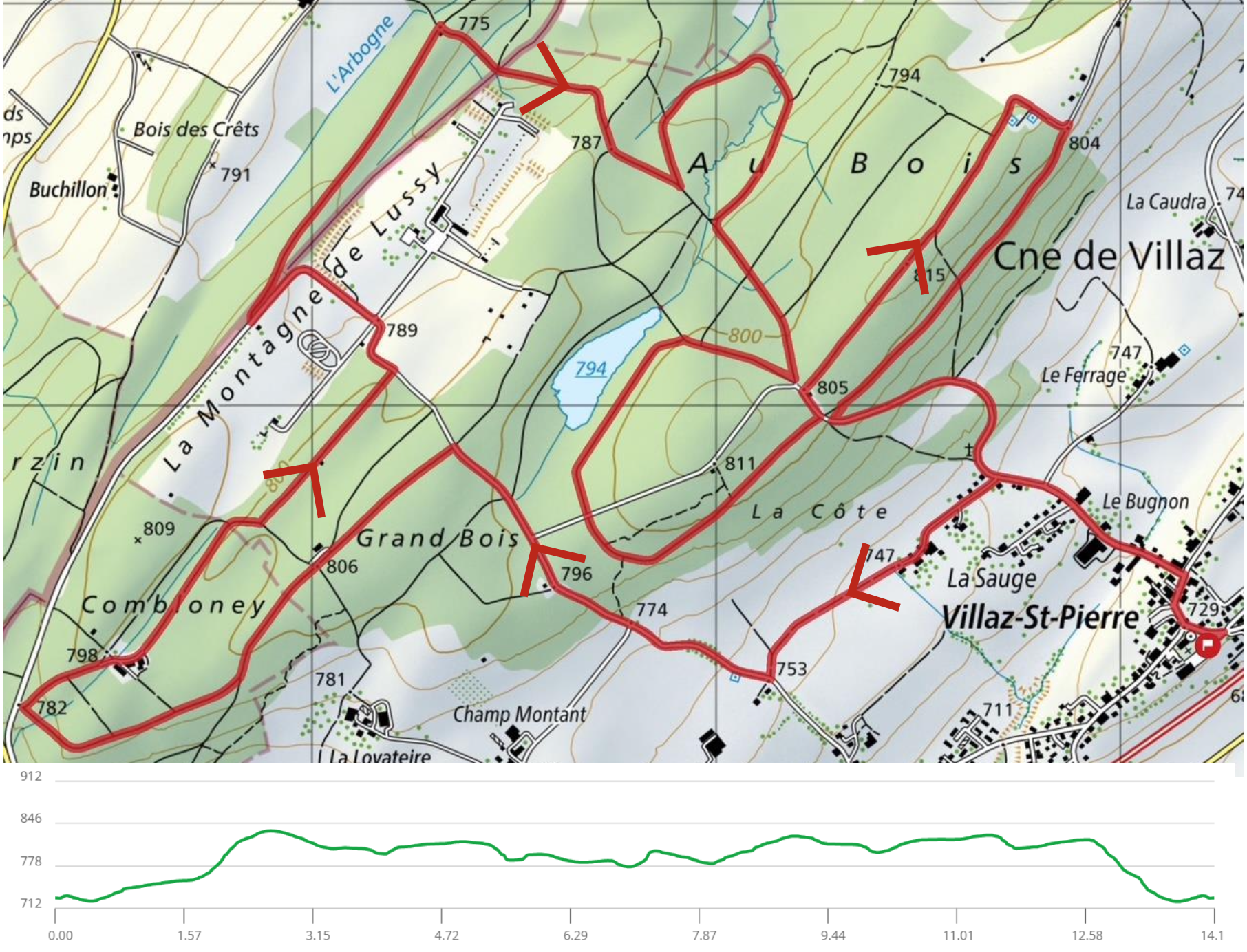 La Course en forêt, Villaz-st-Pierre
